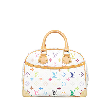 Auth LOUIS VUITTON Monogram Multicolor Trouville Handbag Blanc M92663 -  z0053