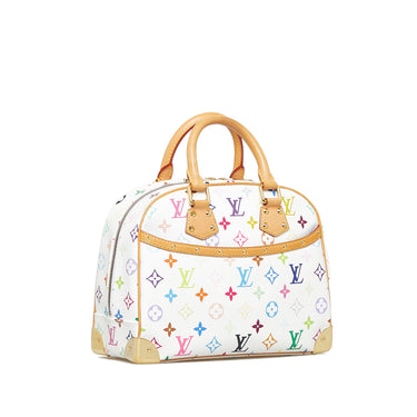 LOUIS VUITTON Monogram Multicolor Trouville Hand Bag White M92663 LV Auth  am3411