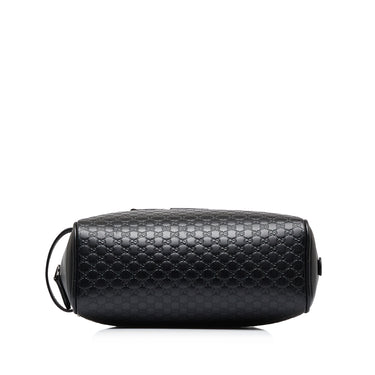 Gucci Black Leather Bee Star Messenger Bag - Yoogi's Closet