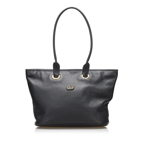 Vltn Leather Tote Bag for Man in Black/white | Valentino PH