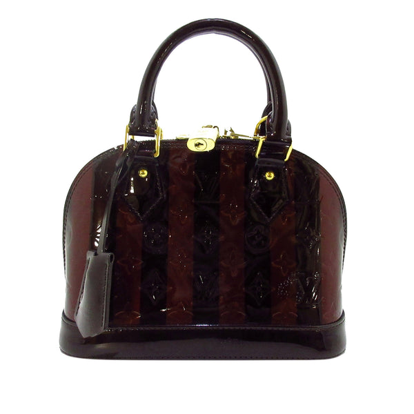 Louis Vuitton rayures Alma Bb Vernis Leather Satchel Crossbody Bag