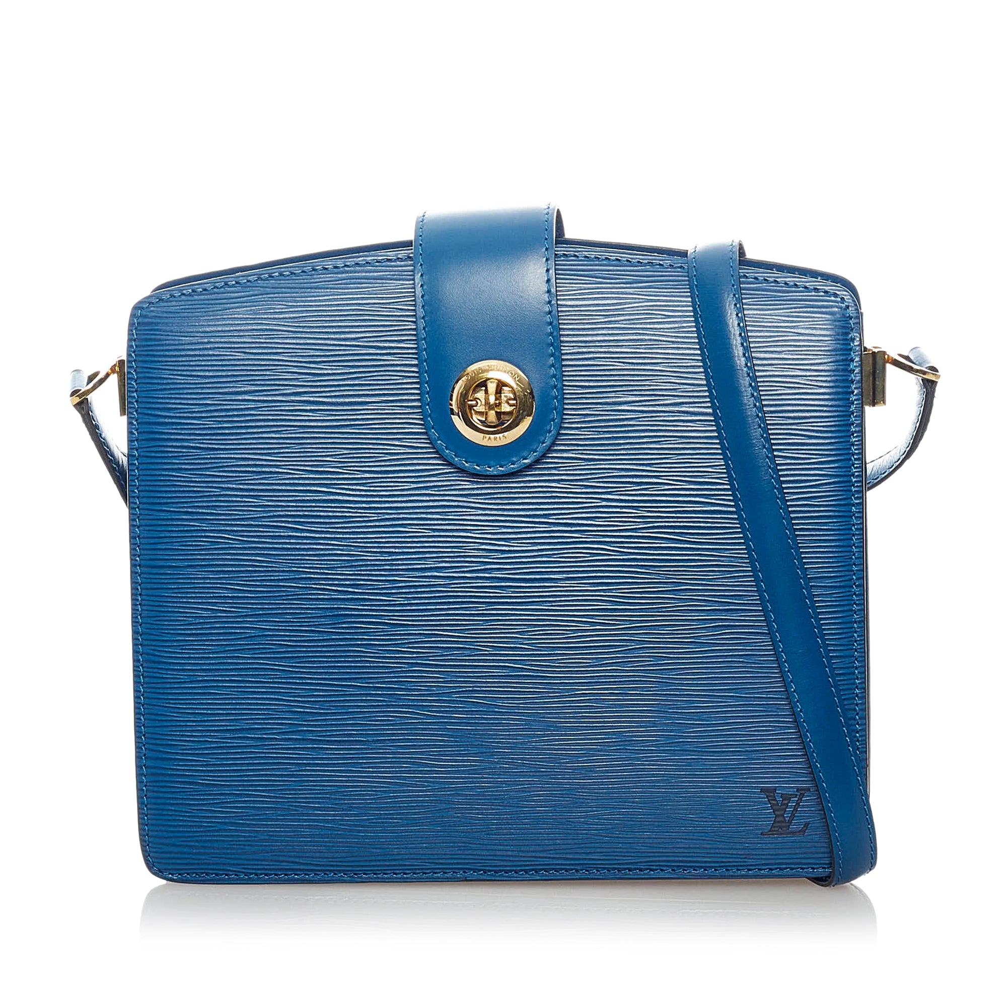 Borsa a tracolla Louis Vuitton Twist in pelle blu con motivo