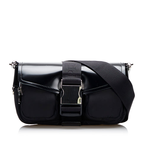 Mini Leather Crossbody Bag in Black - Prada