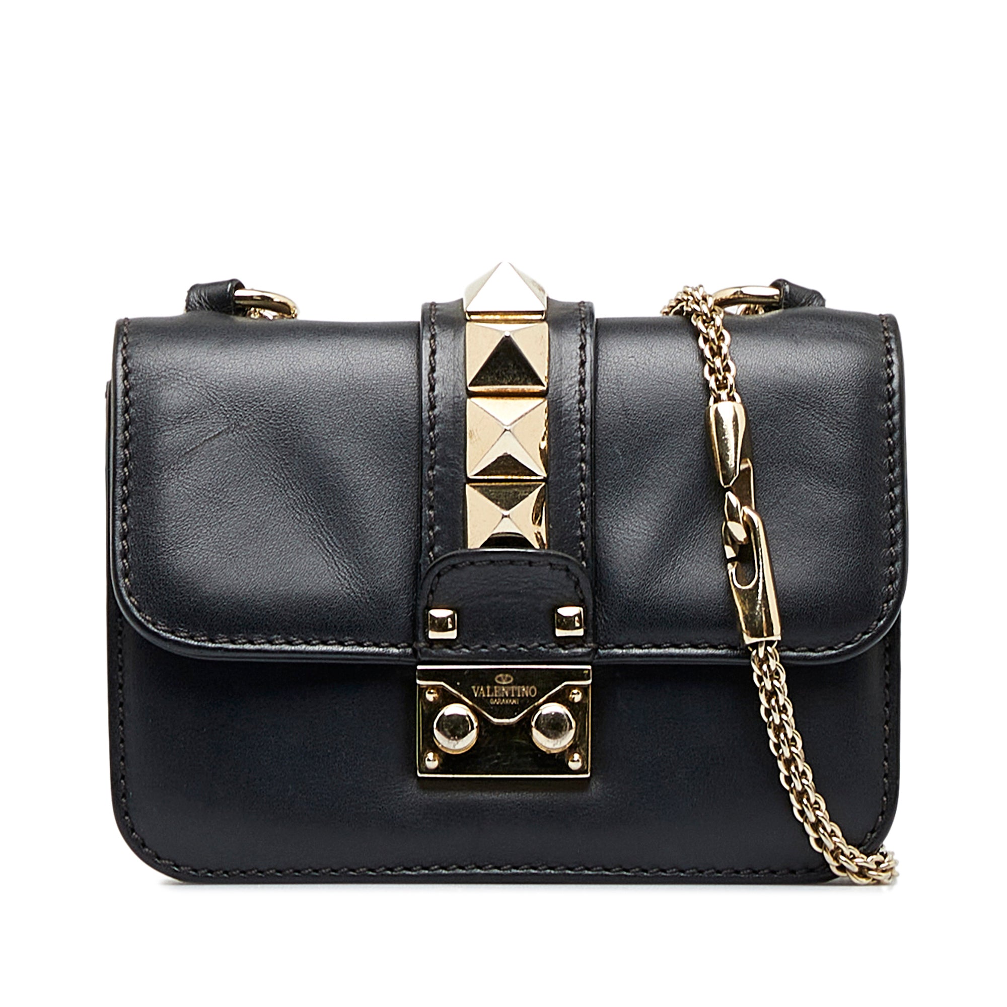 image of Black Valentino Small Rockstud Glam Lock Crossbody