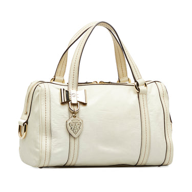 White Gucci Horsebit Nail Boston Bag – Designer Revival