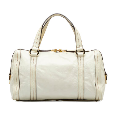 White Gucci Horsebit Nail Boston Bag – Designer Revival