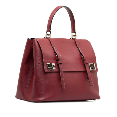 Red Prada Saffiano Lux Galleria Double Zip Satchel – Designer Revival