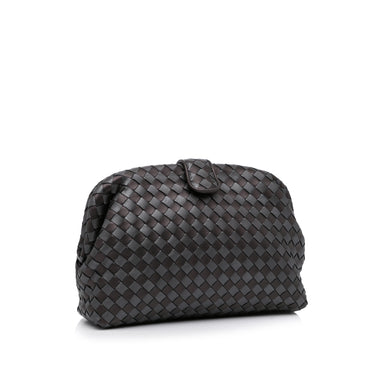 Black Designer Leather Clutch Bag -