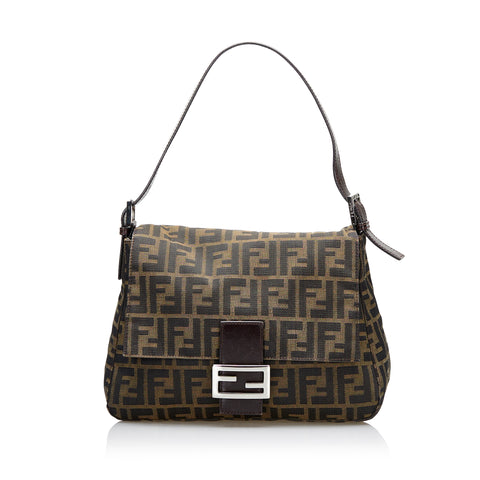 Fendi Zucca Print Mamma Baguette Shoulder Bag, Brown Canvas & Leather