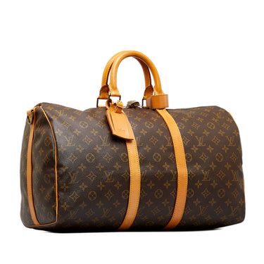 Used Brown Louis Vuitton Monogram Keepall Bandouliere 45