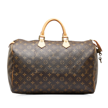 Women Pre-Owned Authenticated Louis Vuitton Monogram Speedy 40 Canvas Brown  Boston Bag Top HandleBag 