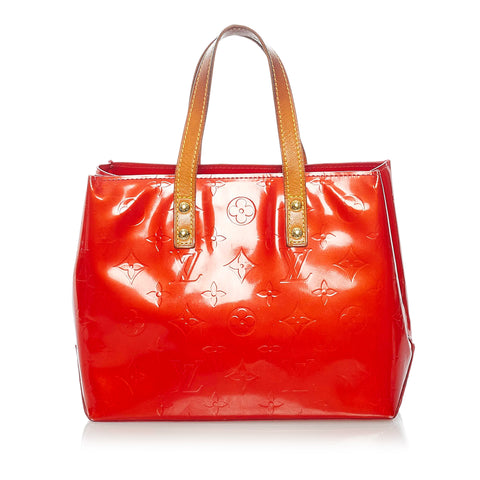 Louis Vuitton Bag Reade Monogram Vernis Pm Red Patent Leather Tote