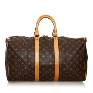 Brown Louis Vuitton Monogram Keepall Bandouliere 45 Bag