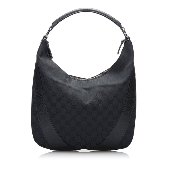 Black Gucci GG Canvas Hobo Bag
