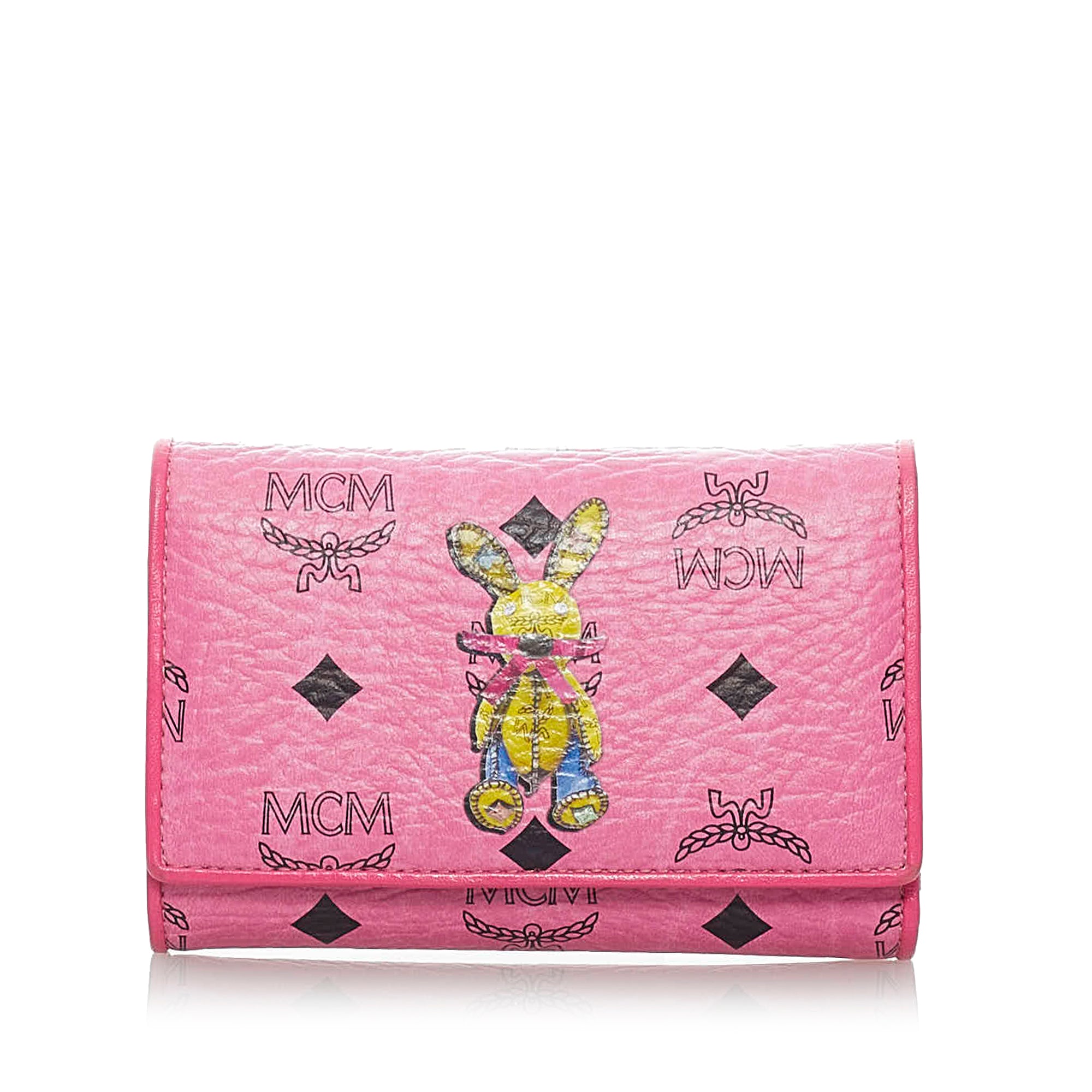 MCM Pink Visetos rabbit Crossbody Bag