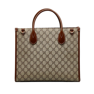 Small GG Supreme Canvas Tote Bag in Brown - Gucci