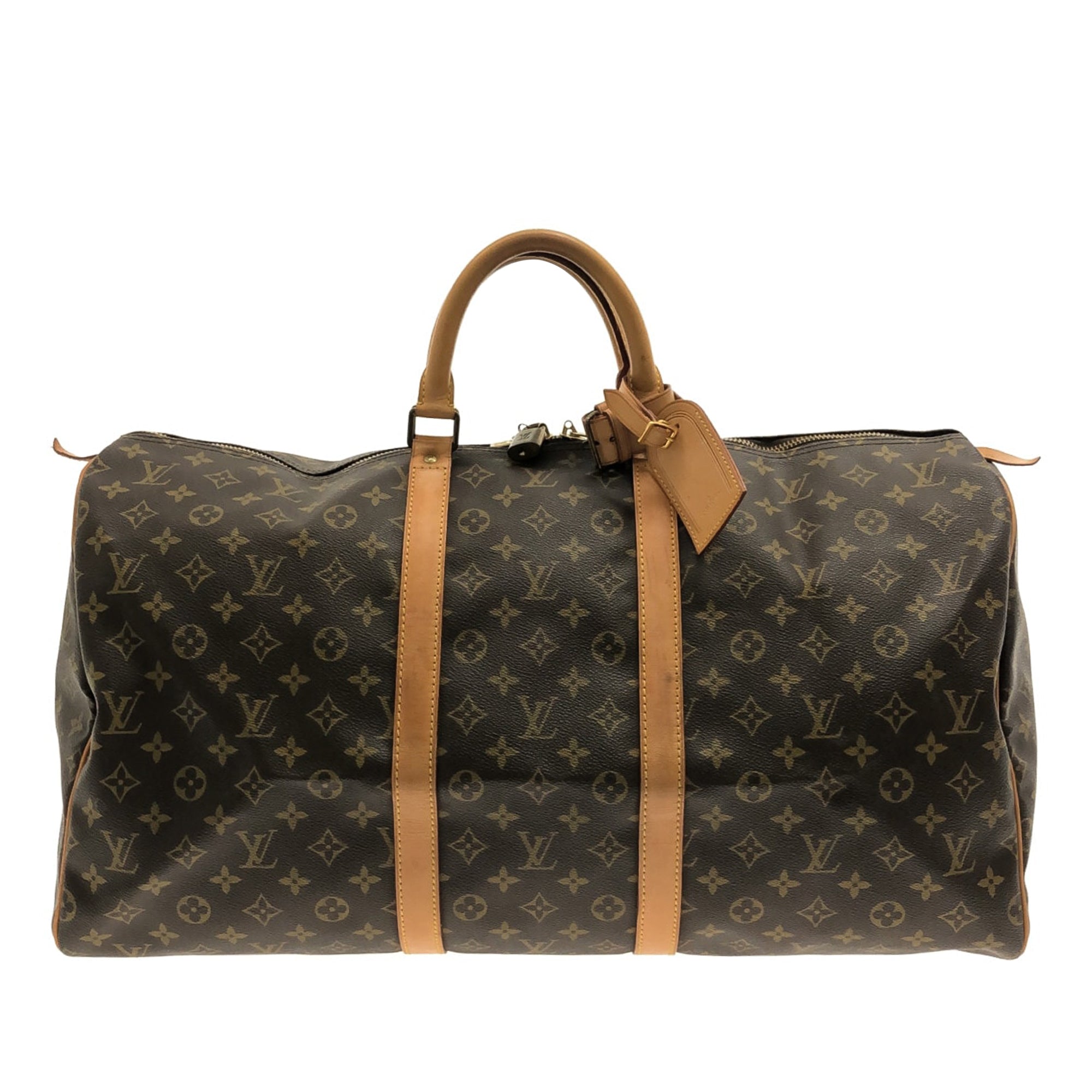 Louis Vuitton Monogram Coated Canvas Keepall 45 Brown Large Bag Travel  Luggage