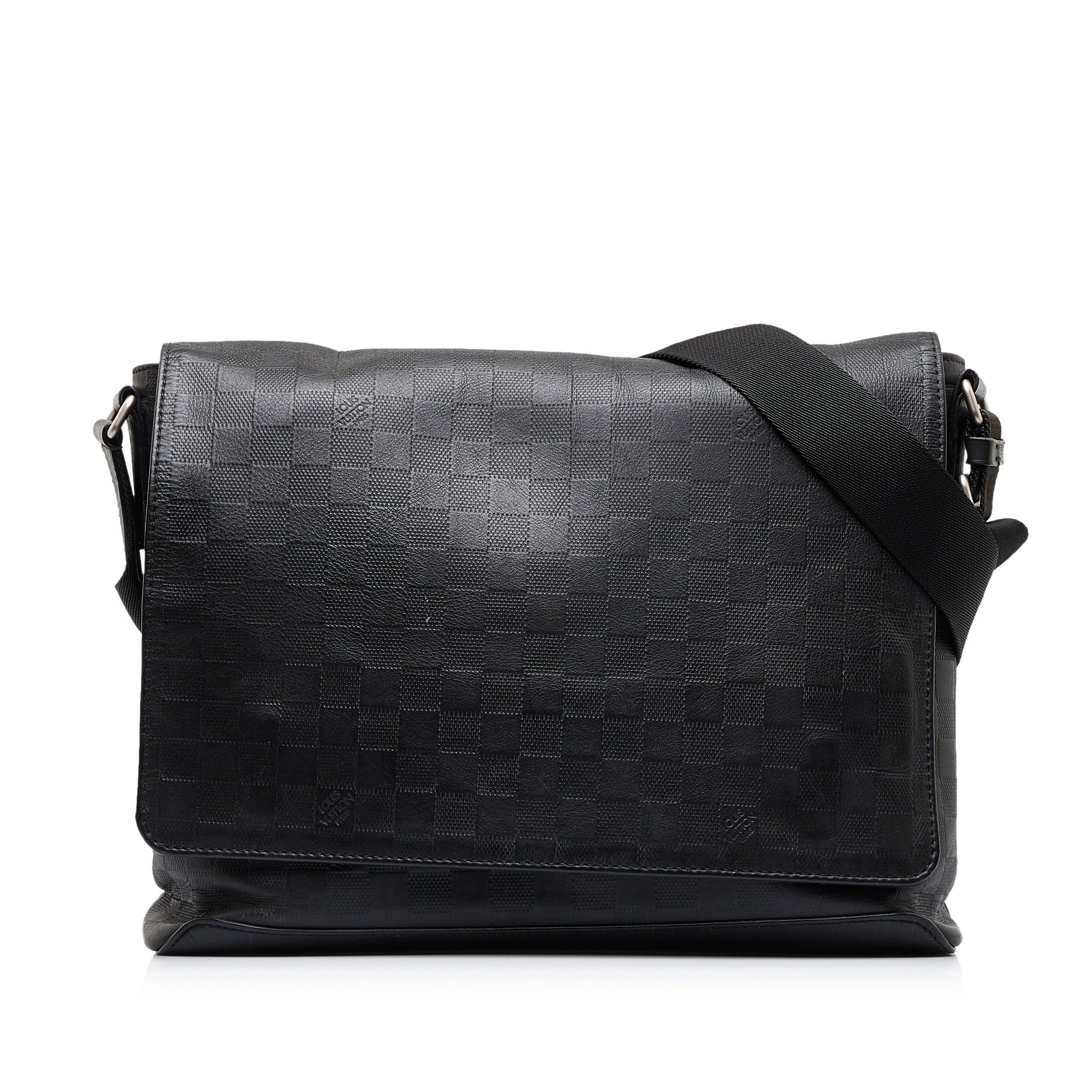 image of Black Louis Vuitton Damier Infini District MM Crossbody Bag