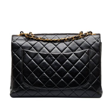 Chanel Classic Jumbo Double Flap Lambskin Leather Shoulder Bag Dark Gray