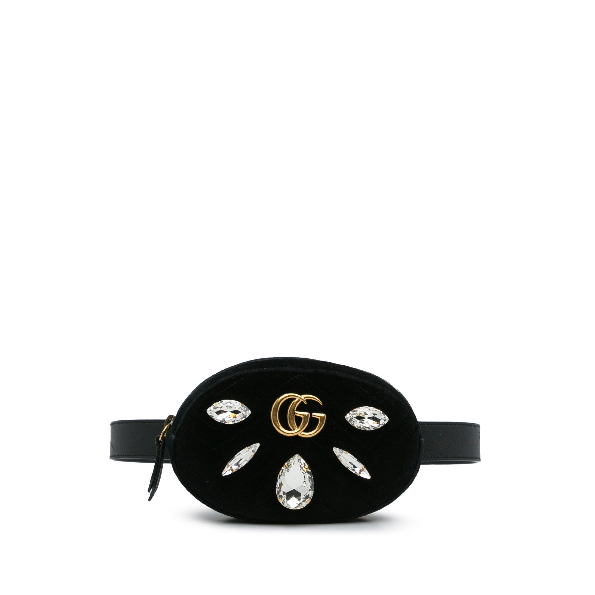 Image of Black Gucci GG Marmont Velvet Belt Bag