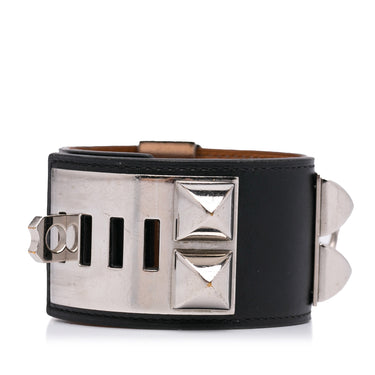 Black Hermes Medor Leather Bracelet – Designer Revival