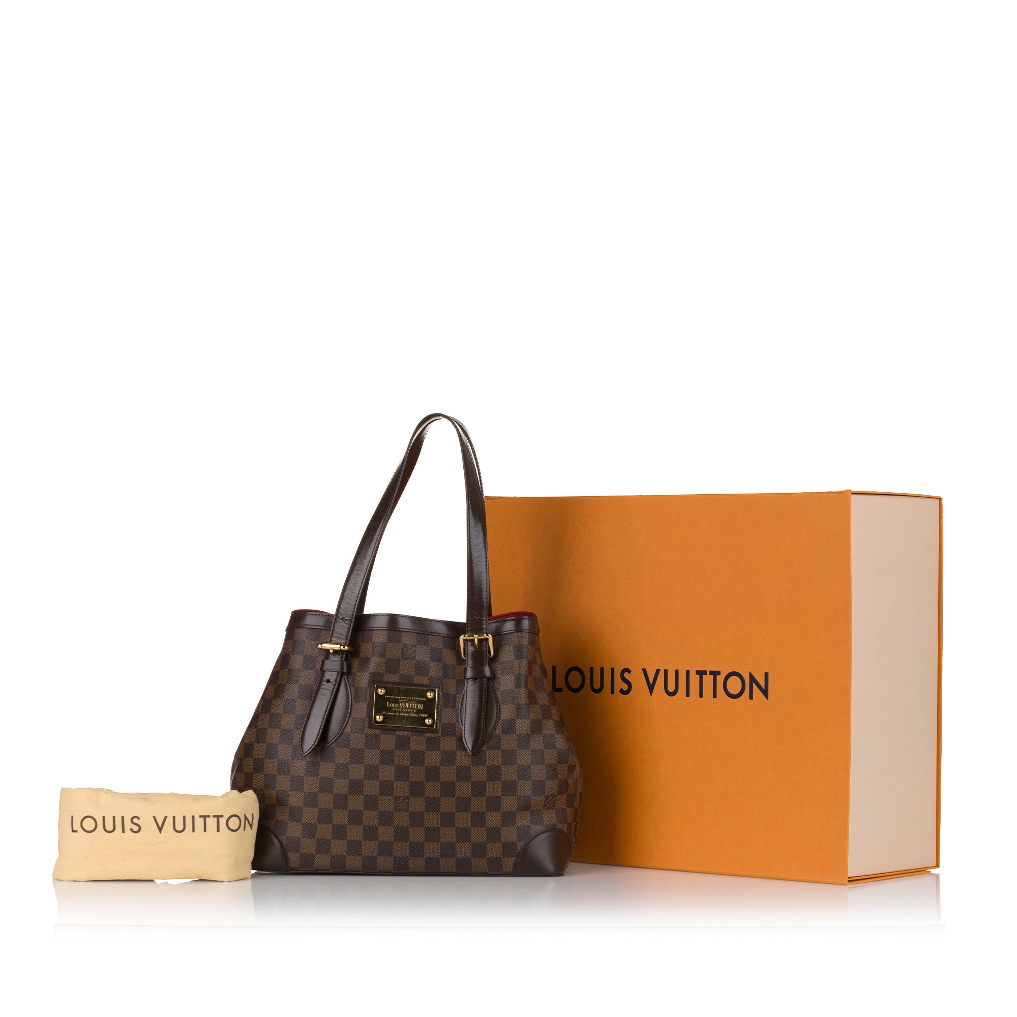 Pre-Owned Louis Vuitton Hampstead Damier Ebene GM Tote Bag