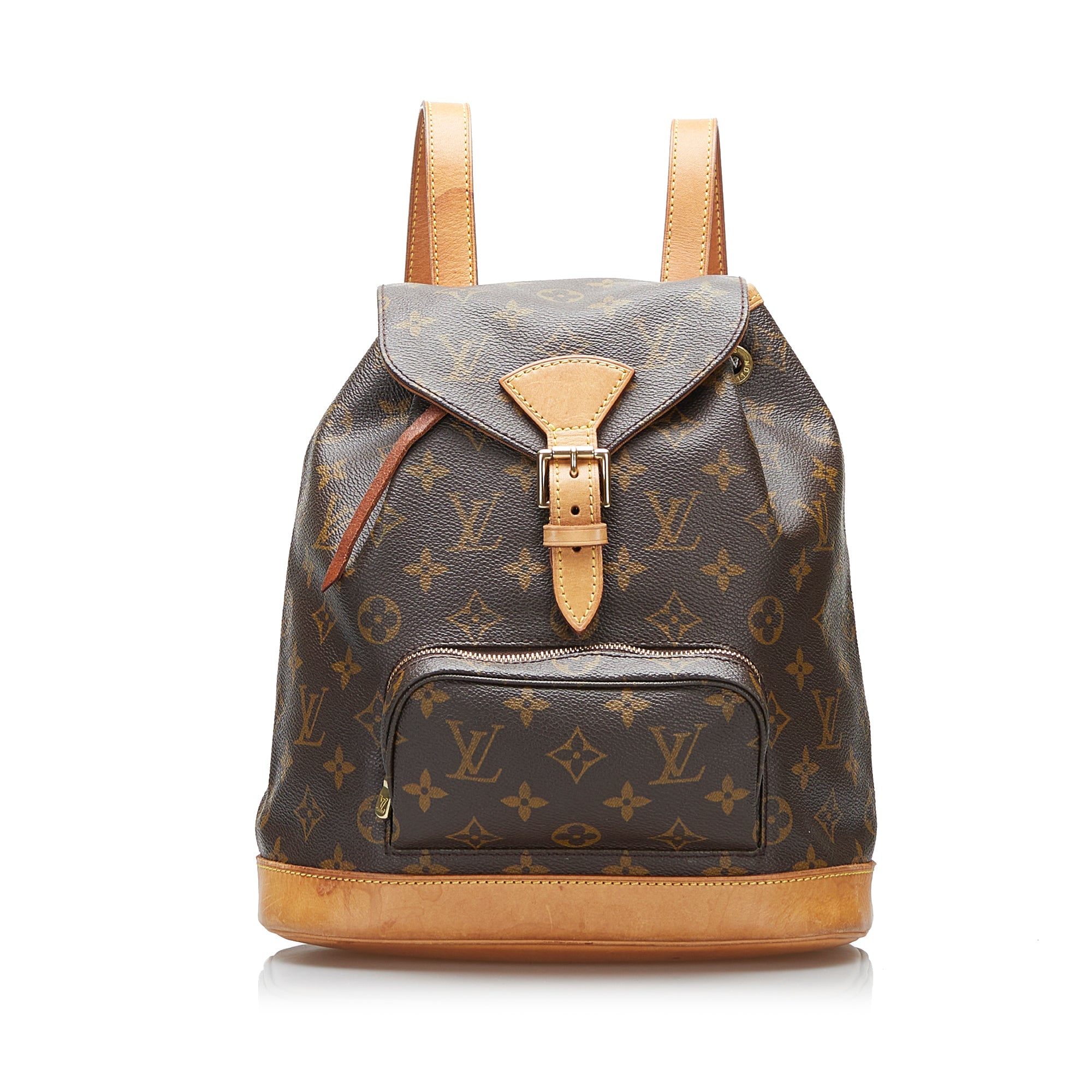 Louis Vuitton Montsouris Mm Canvas Backpack Bag (pre-owned) in Gray