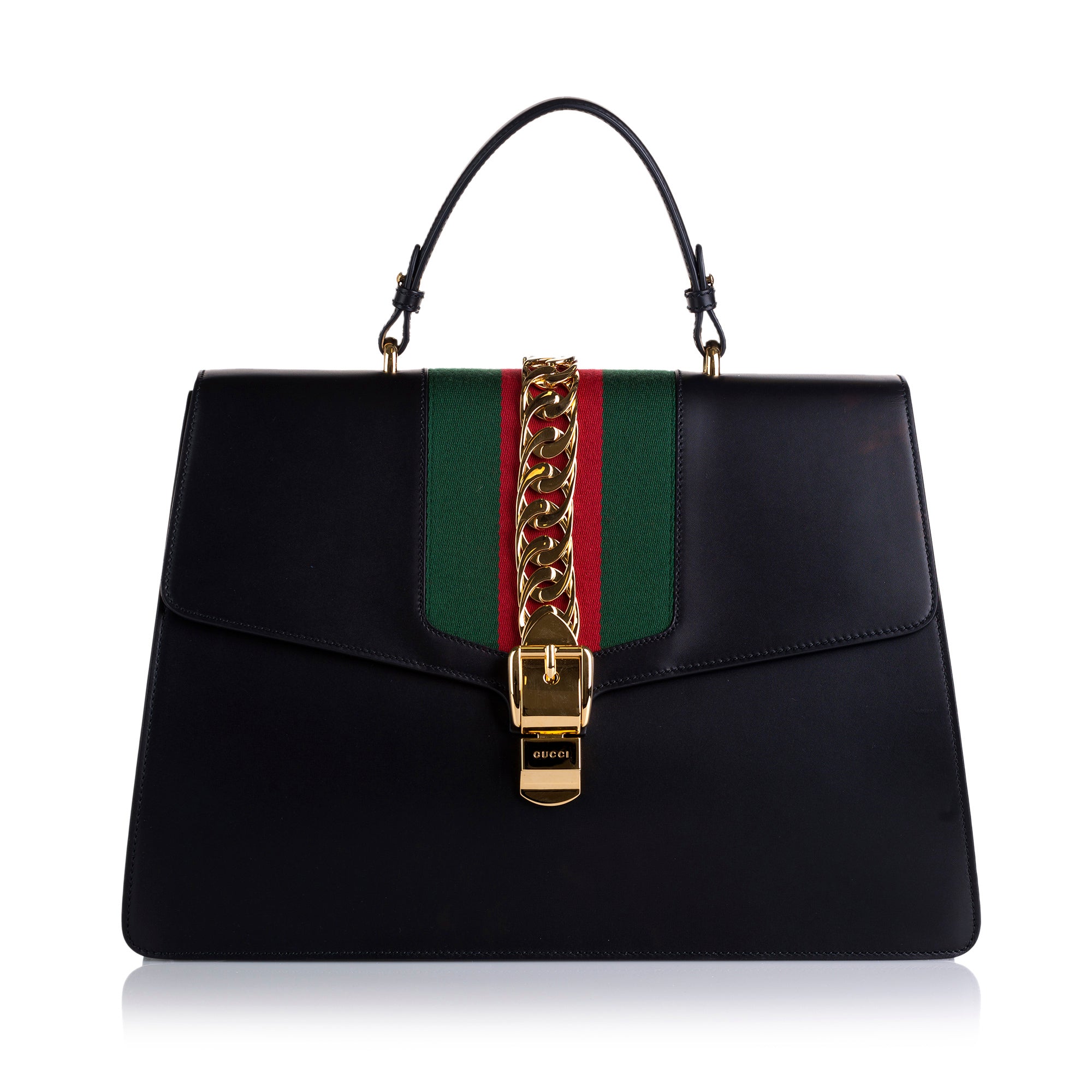 image of Black Gucci Sylvie Web Satchel