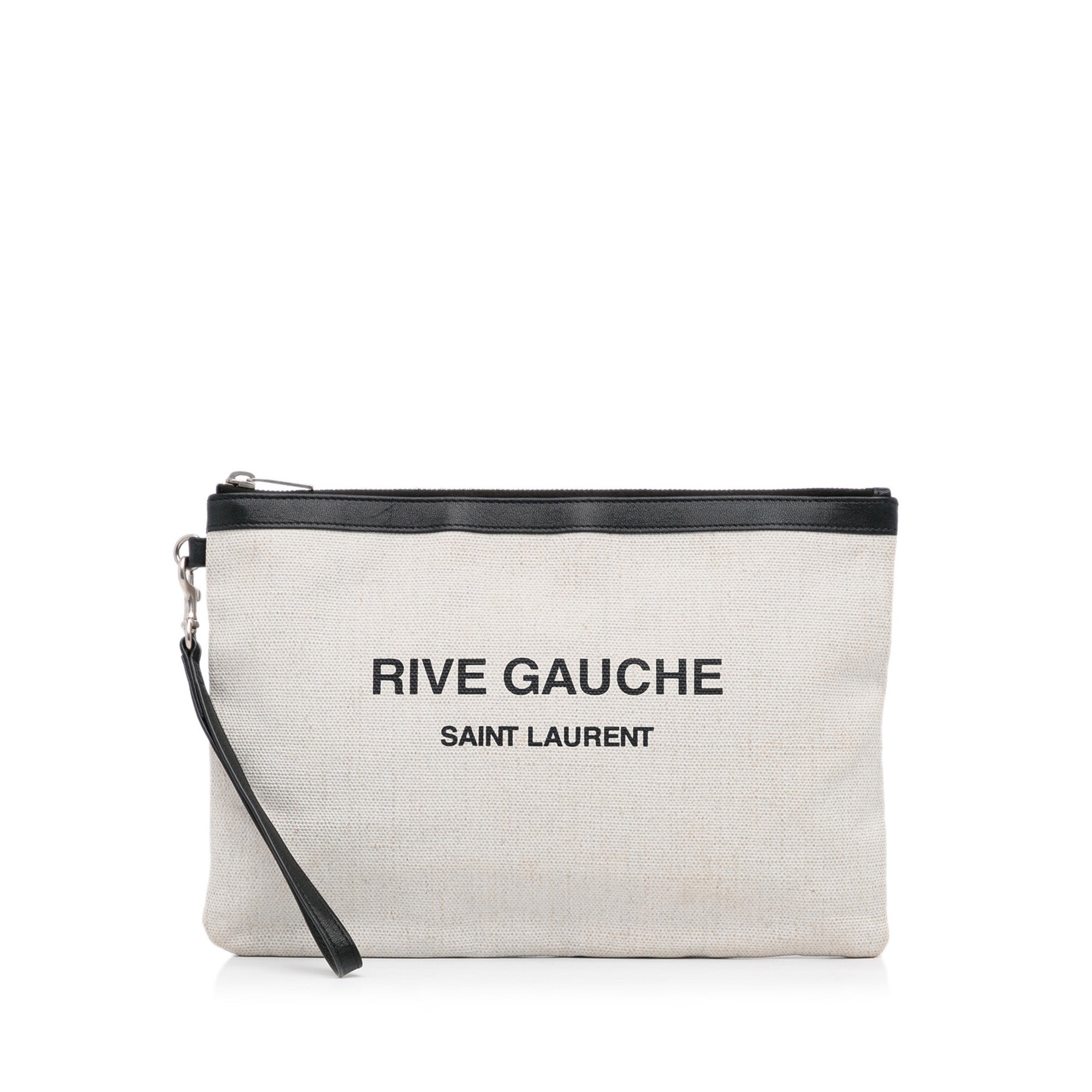 image of White YSL Rive Gauche Clutch