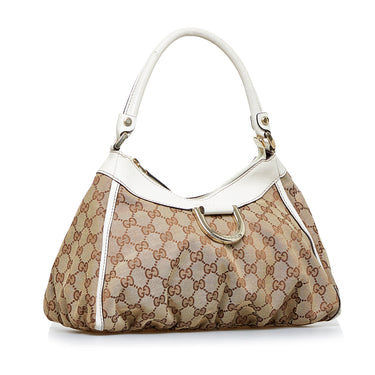 GUCCI Abbey D Ring GG Canvas Large Hobo Bag Brown 189835 - Final Sale