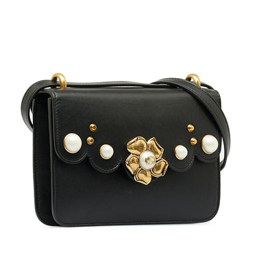 MCM Black Studded Visetos Patricia Leather Crossbody Bag Metal Pony-style  calfskin ref.254484 - Joli Closet