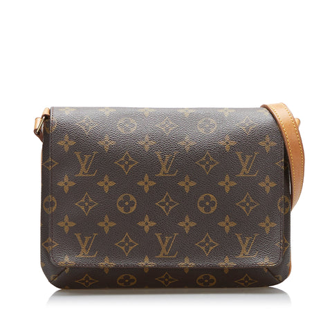 Louis Vuitton Eden medium model handbag in brown monogram canvas and purple  leather