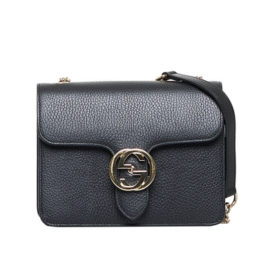 GUCCI INTERLOCKING GG LEATHER CROSSBODY BAG BLACK 510304 Review