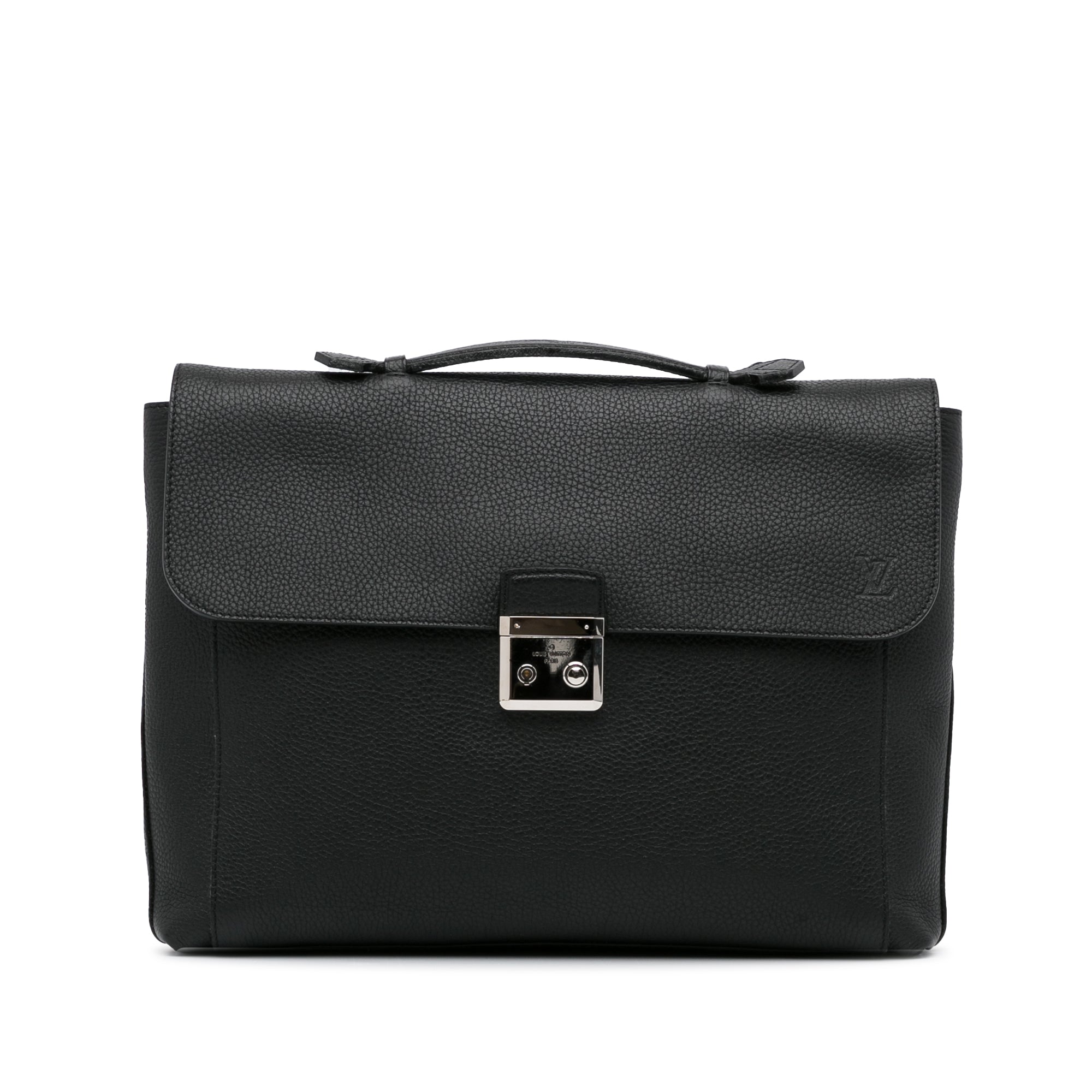 Image of Black Louis Vuitton Taurillon Serviette Dorian Business Bag