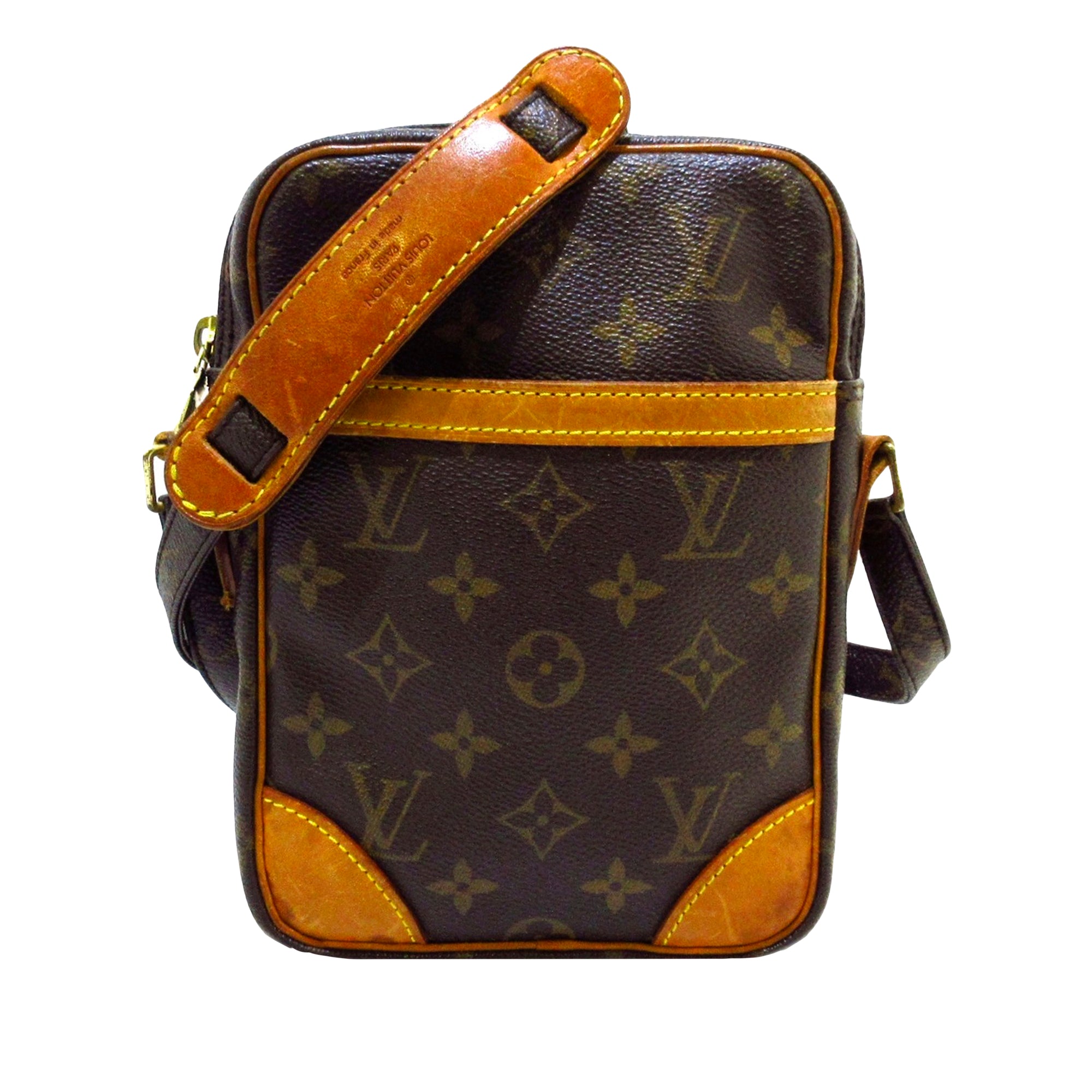 Louis Vuitton Porte Epaule Raye Mm M95334 Monogram Denim Shoulder Bag Blue