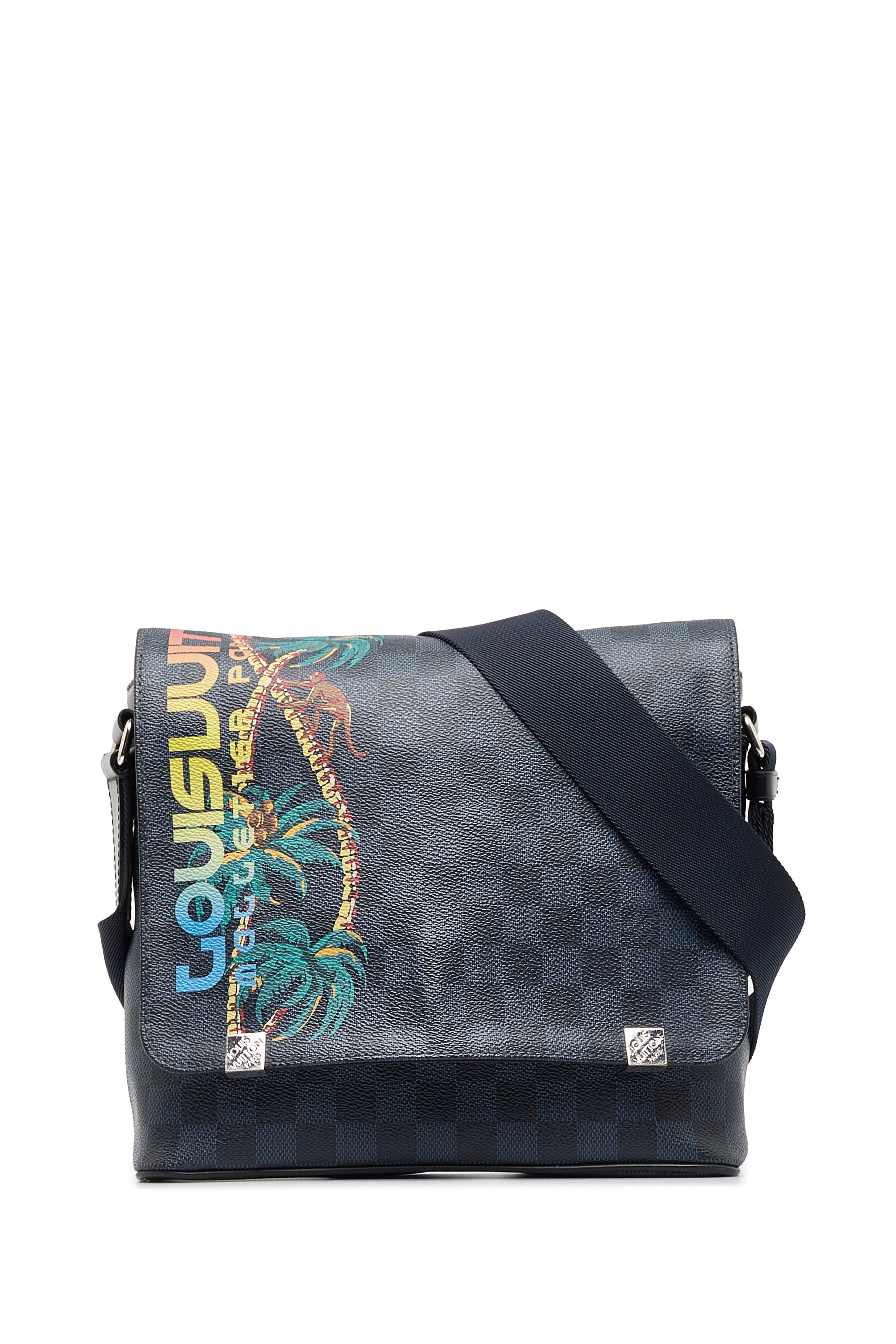 image of Black Louis Vuitton Damier Cobalt Jungle District Messenger PM Crossbody Bag