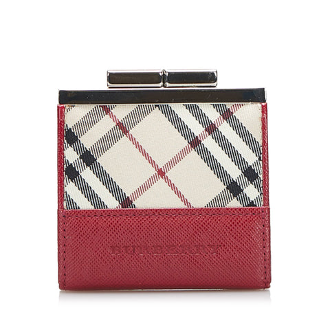 checkered coin pouch