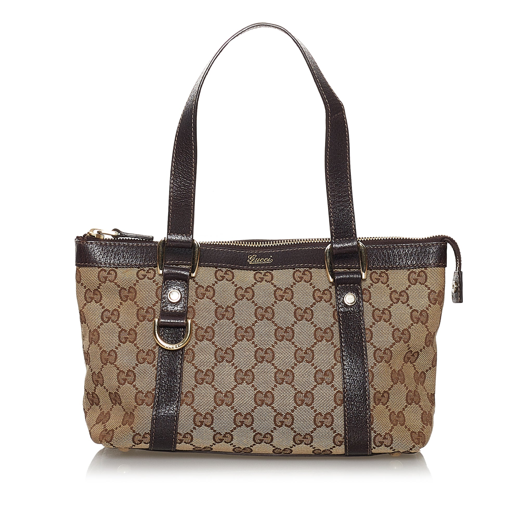 Brown Gucci GG Canvas Abbey D-Ring Shoulder Bag