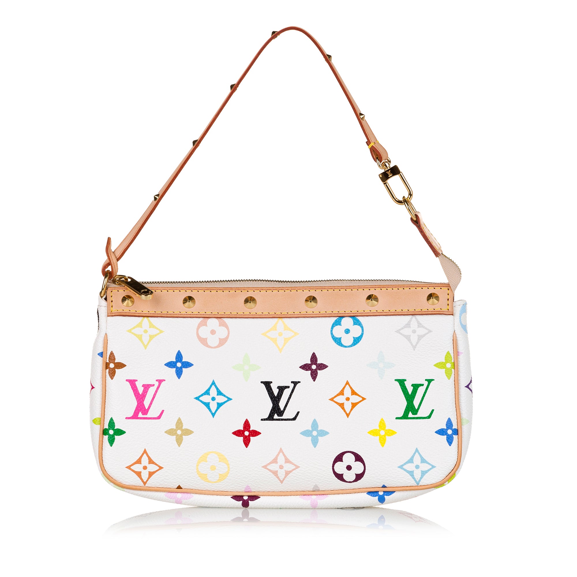 White Louis Vuitton Monogram Multicolore Pochette Accessoires Baguette