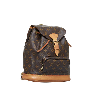 Auth Louis Vuitton LV Backpack Bag Montsouris MM Brown Monogram