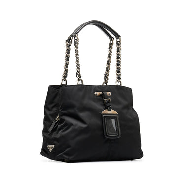 Prada Black Tessuto Nylon Buckle Shoulder Bag (BR2417)