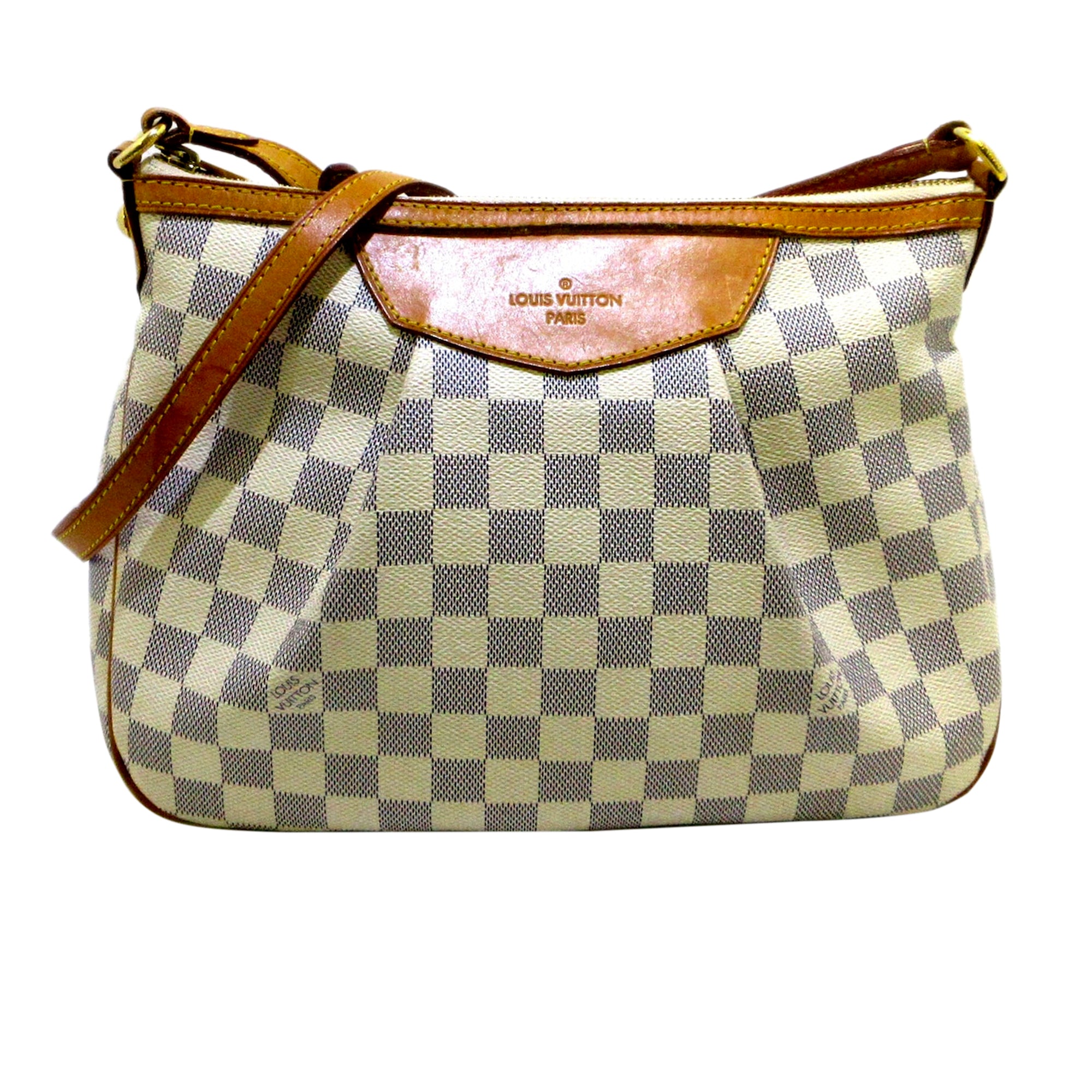 LOUIS VUITTON Damier Azur Siracusa GM Shoulder Handbag