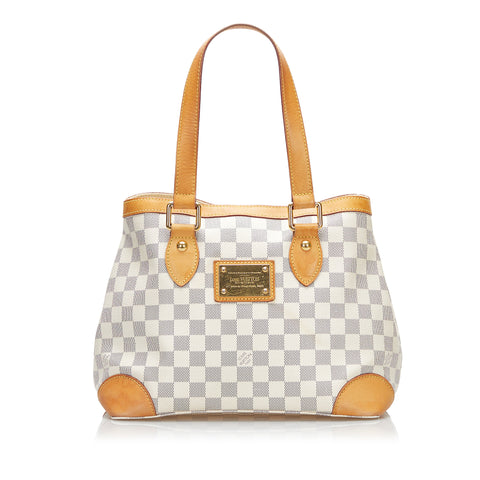 Louis Vuitton White Canvas Damier Azur Hampstead MM Tote Bag Louis