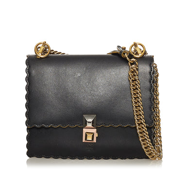 Fendi Black Kan I shoulder bag with Fendi Black Logo detail