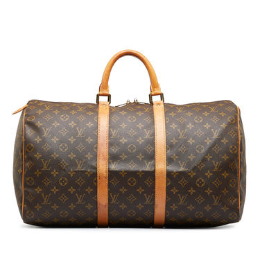 Louis Vuitton  A Louis Vuitton Keepall leather travel bag with