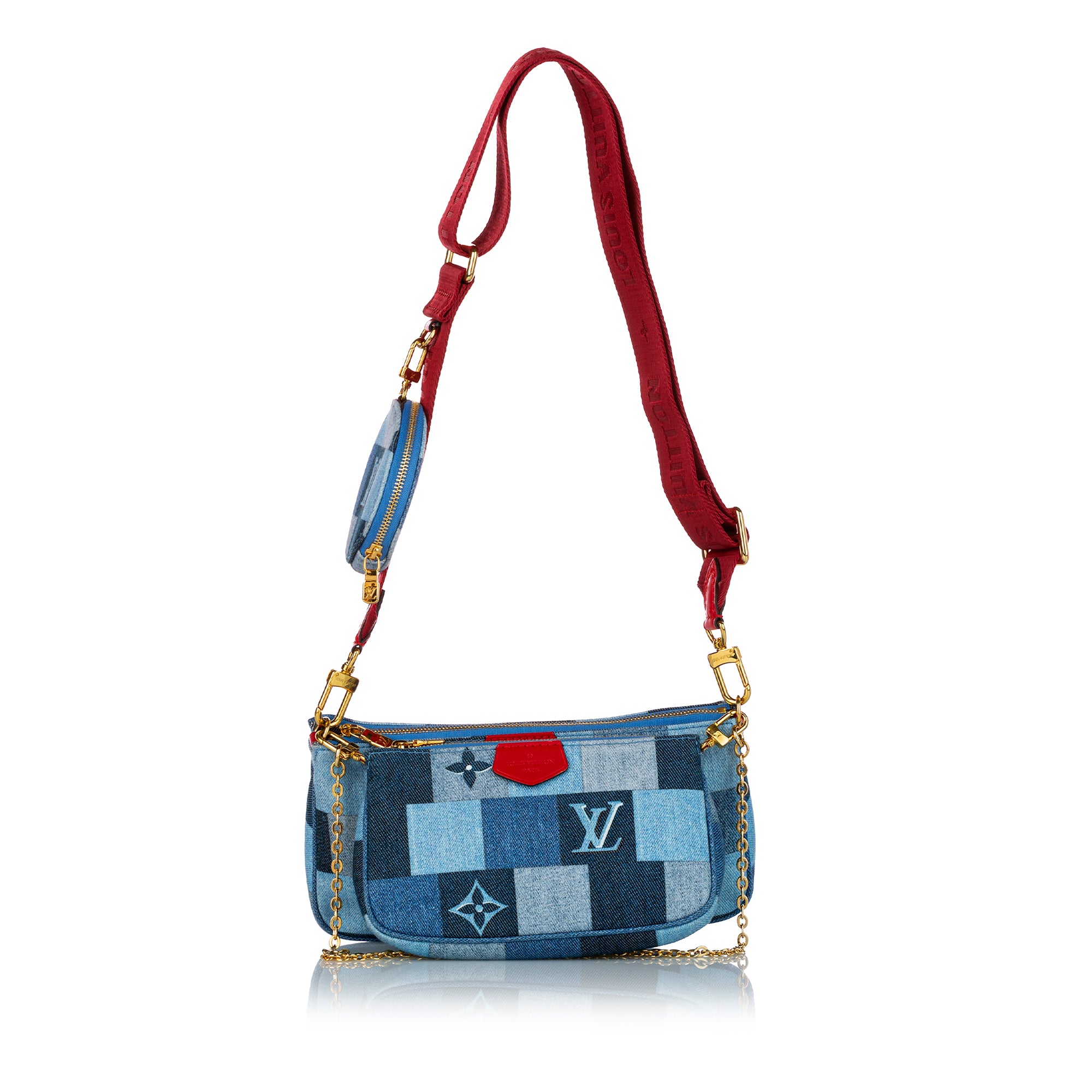 Pochette accessoire clutch bag Louis Vuitton Blue in Denim - Jeans