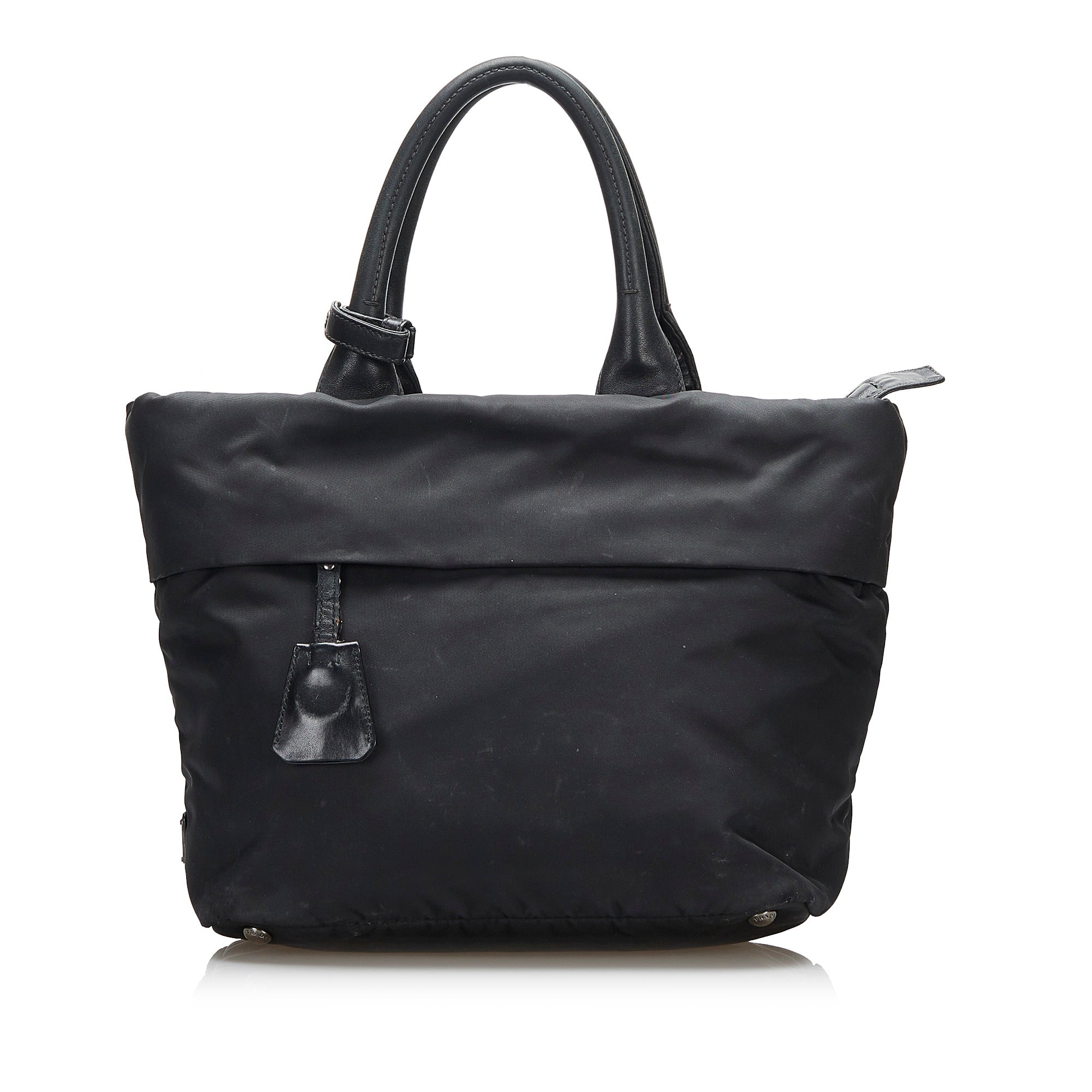 Image of Black Prada Tessuto Reversible Satchel