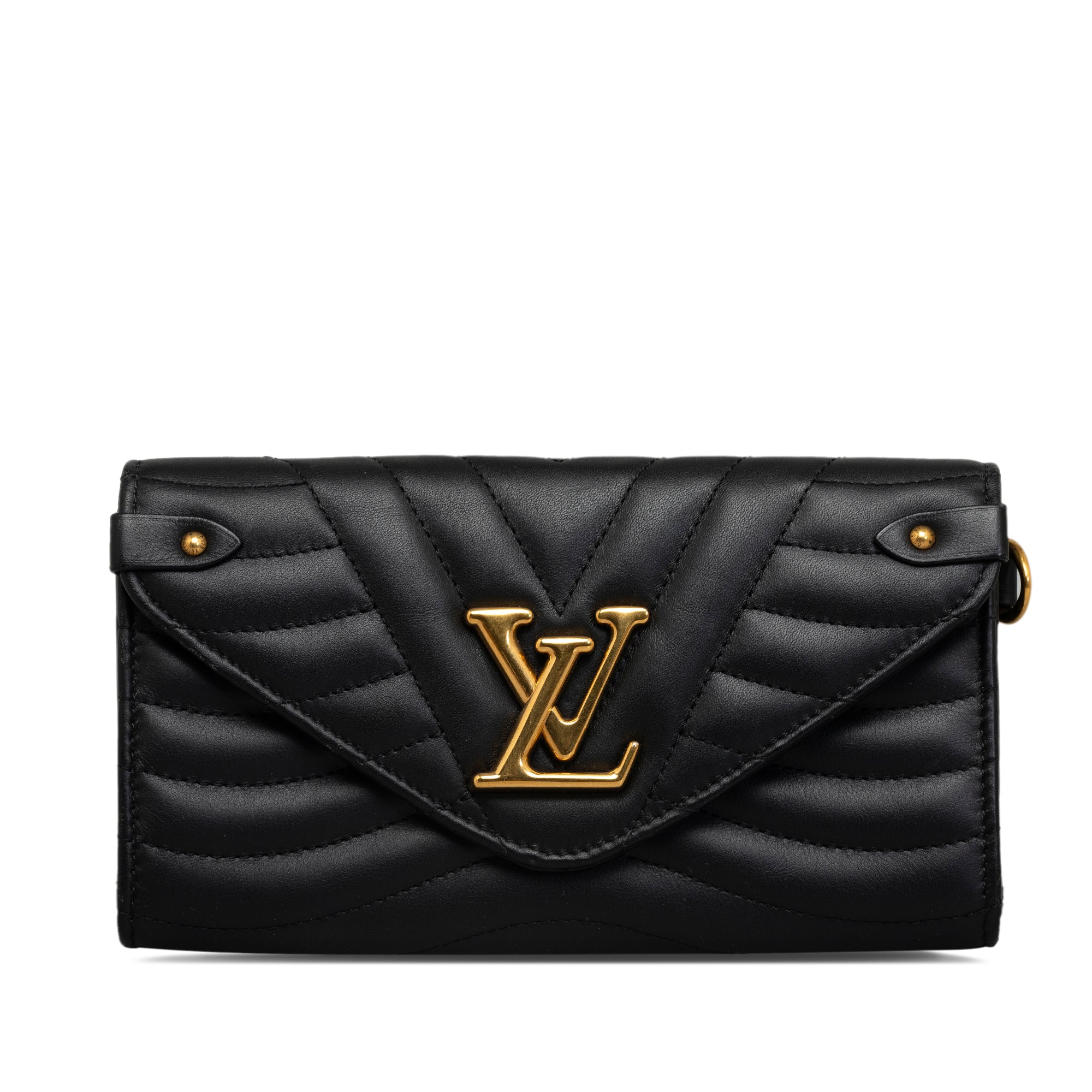 image of Black Louis Vuitton New Wave Long Wallet