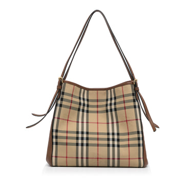 Burberry // Haymarket Check & Orange Leather Canterberry Tote Bag – VSP  Consignment