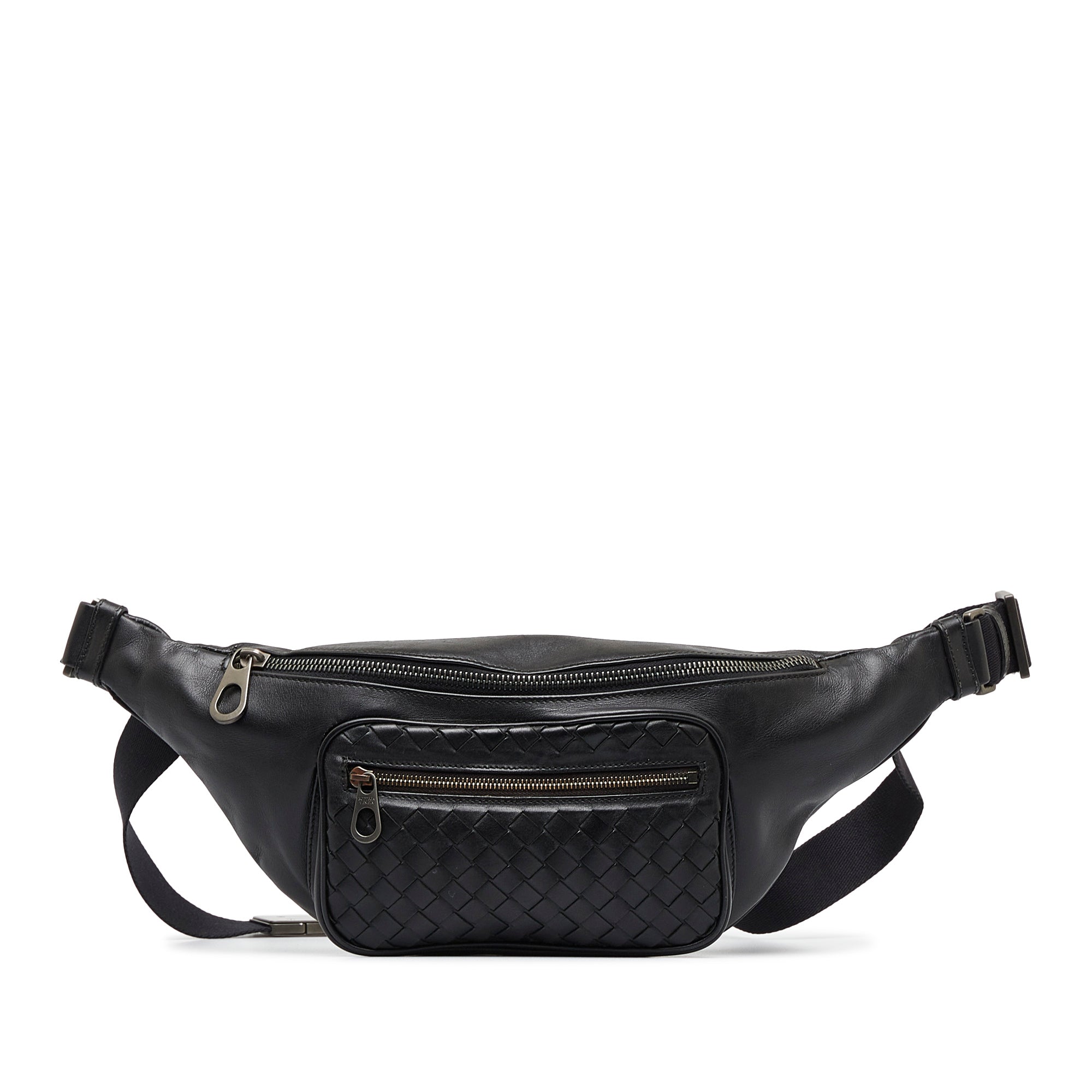 image of Black Bottega Veneta Intrecciato Belt Bag